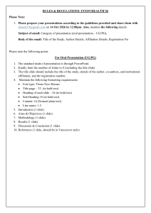 INNOVHEALTH'26 Oral Presentation Rules & Guidelines for UG/PG Students