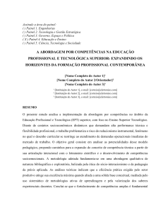 Compet&ecirc;ncias na Educa&ccedil;&atilde;o Profissional e Tecnol&oacute;gica Superior
