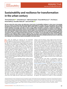 Sustainability and Resilience for Transformation in the Urban Century