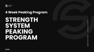 Strength System 4 Week Peaking Program by Sebastian Oreb