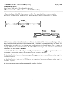 CE 3404 Structural Engineering Homework 4: Beam Analysis Spring 2025