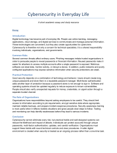 Cybersecurity in Everyday Life: Academic Essay and Study Guide