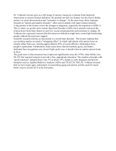 Autism Lecture Summary: ASD History, DSM-5 Diagnosis and Brain Research