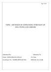 Methods of Expressing Strength of Solutions and Errors - Pharmacy Notes