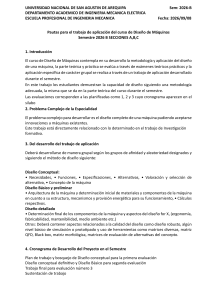 Pautas Trabajo de Aplicaci&oacute;n Dise&ntilde;o de M&aacute;quinas UNSA 2026-B