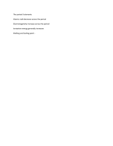The Period 3 Elements: Chemistry Periodic Trends Notes