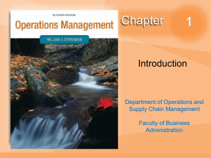 Introduction to Operations Management &ndash; Chapter 1 Lecture Slides